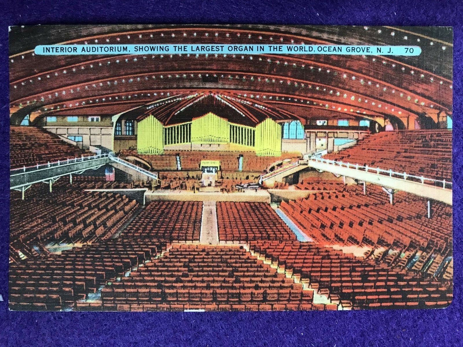 Vintage Postcard 1938 Ocean Grove Auditorium Interior Ocean Grove New