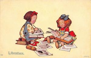 Literature~Little Girls Cut Up Books~Spill Ink~SS Porter~Artist Nell Bishop?