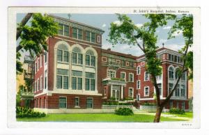 St. John's Hospital, Salina, Kansas, unused Curteich linen PPC