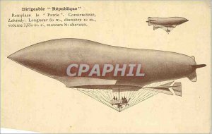 Postcard Old Airship Republic Replaces Part Manufacturer Lebaudy Length 60 m ...