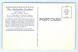 Postcard OH South Vienna The Hollandia Gardens Multiview Vintage Linen I11