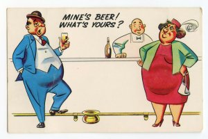 Postcard Mines Beer! What's Yours? Standard View Comic Card 