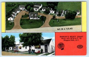 NIAGARA FALLS, NY New York ~ Roadside BINKLEY'S COURT c1940s Linen Postcard 