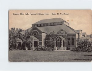 Postcard General Mess Hall, National Military Home, Bath, New York