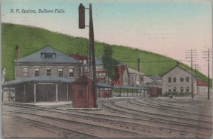 Postcard Railroad Station Bellows Falls Vermont VT