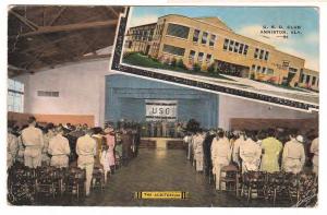 ANNISTON ALABAMA U.S.O. CLUB UNITED SERVICE ORGANIZATIONS 1944  POSTCARD