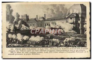 Old Postcard Taking 1792 Tuileries