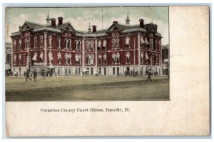 1909 Vermilion County Court House Building Danville Illinois IL Antique Postcard