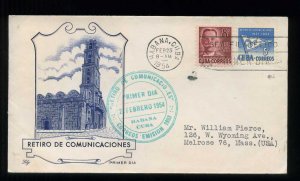 273685 CUBA to USA 1954 year real post FDC
