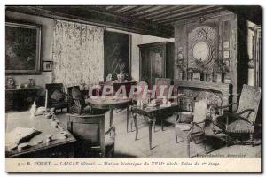 Laigle Old Postcard Historical house from the 17th Salon 1st floor