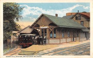 Summit Hill Pennsylvania Train Station Switch Back Railroad Postcard AA41488