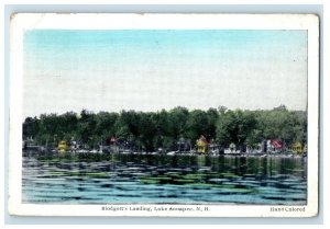 1936 Blodgett's Landing Lake Sunapee New Hampshire NH Handcolored Postcard