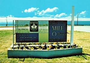 Canada Victoria Trans-Canada Highway Mile 0 Roadside Marker