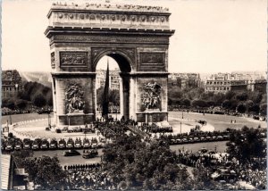 RPPC Liberation of Paris - Visit of the Arc de Triomphe by General de Gaulle