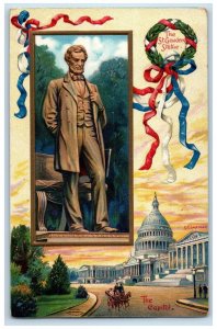 1911 The St. Gaudens Statue And The Capitol Horse Wagon Clapsaddle Postcard