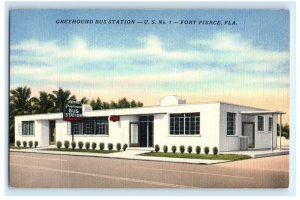 Greyhound Bus Station Fort Pierce FL Florida Postcard (FG16)