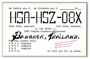 QSL Radio Card From Bangkok Thailand HSA-HSZ-08X 