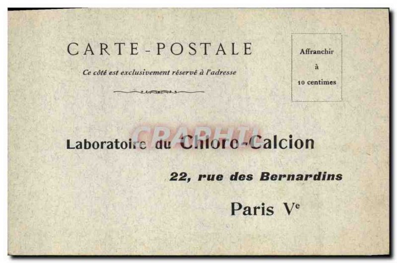 Postcard Old Advertisement Laboratories Chloro Calcion Street Bernardine Pari...