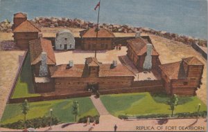 Postcard Century of Progress Replica Fort Dearborn Chicago IL