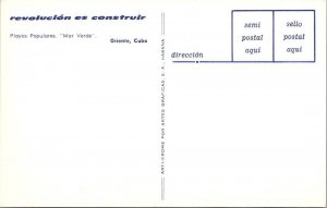 Oriente, Cuba  PLAYA DE MAR VERDE BEACH SCENE  Vintage Chrome Postcard