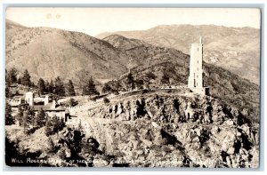 Will Rogers Shrine Of Sun Cheyenne Mt. Colorado Springs CO RPPC Photo Postcard