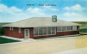 South Dakota Murdo Cafe 16 Postcard 1040s Roadside Kropp linen 22-2657