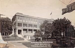 MARSHALLTOWN IOWA~EVANGELICAL DEACONESS HOME HOSPITAL-REAL PHOTO POSTCARD 1920s