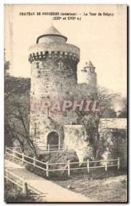 Old Postcard Chateau De Fougeres (interior) The Tour de Coigny (XIII and XVII