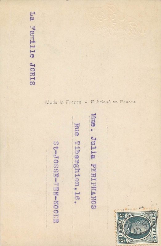 Flowers & plants greetings postcard basket Belgium 1911 birthday