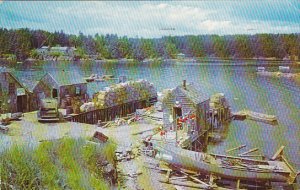 Typical Maine Fishing Village With Lobster Traps Buoys and Fishing Gear