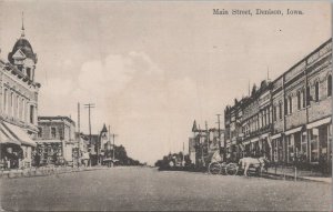 Postcard Main Street Denison Iowa IA 1911