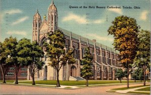 Vintage Ohio Postcard - Toledo - Queen of the Holy Rosary Cathedral