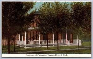 K49/ Farwell Michigan Postcard c1910 Residence of Postmaster Sexton 543