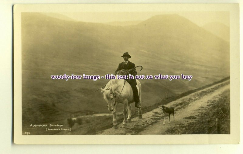 an0122 - A Mountain Shepherd on Horseback, with his Hound - postcard