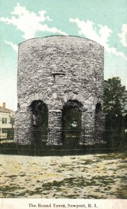 Vintage Postcard 1910's The Round Tower Historical Museum New Port Rhode Island