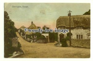 tq2602 - Dorset - Some Quaint Thatched Cottages in Omington Village - Postcard 