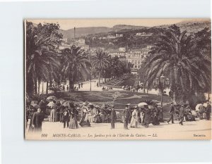 Postcard Les Jardins pris de l Entrée du Casino Monte Carlo Monaco Monaco