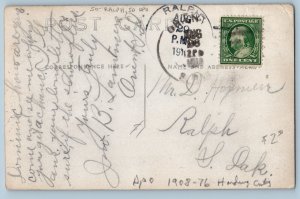 DPO Ralph South Dakota SD Postcard RPPC Photo Farming Scene Horse Wagon Hay