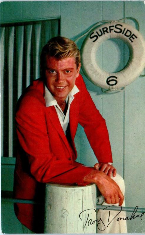 TROY DONAHUE   Star of SURFSIDE 6, ETC    1961  Movie TV  Postcard