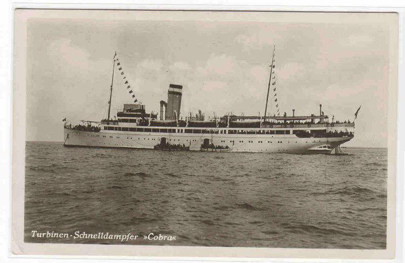 Steamer Cobra Schnelldampfer 1929 NPO Germany postcard