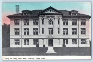 Ames Iowa IA Postcard Dairy Building Iowa State College Exterior Scene Vintage