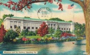 USA Museum and Art Gallery Reading Pennsylvania Linen Postcard 07.55