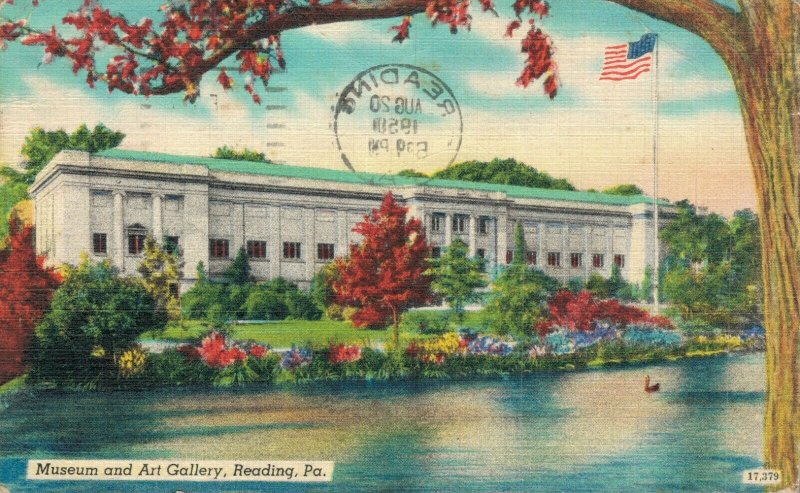 USA Museum and Art Gallery Reading Pennsylvania Linen Postcard 07.55