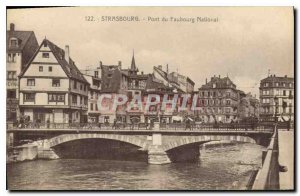 Postcard Old Bridge Strasbourg Faubourg National