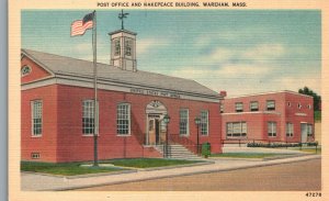 Post Office And Makepeace Building Wareham Massachusetts MA Vintage Postcard