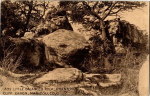 Little Balanced Rock, Phantom Cliff Canon, Manitou CO Vintage Postcard D60