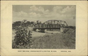 Orono ME Sillwater River Bridge c1910 Albertype Postcard