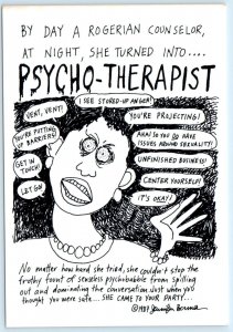 PSYCHO - THERAPIST Comic Artist JENNIFER BERMAN 1987 ~   4x6 Postcard