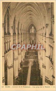 Old Postcard Reims Interior of the Cathedral Pictures Taking the rosette