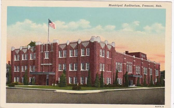 Nebraska Fremont Municipal Auditorium Curteich